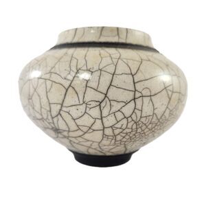 Raku Pottery Vase Jeff Hale Studio OOAK Vessel Pot Signed 1992 As Found